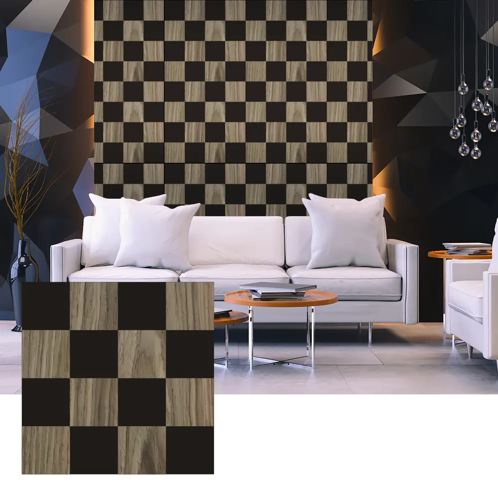 Panouri acustice 3D din furnir din lemn pentru amenajarea peretilor interiori