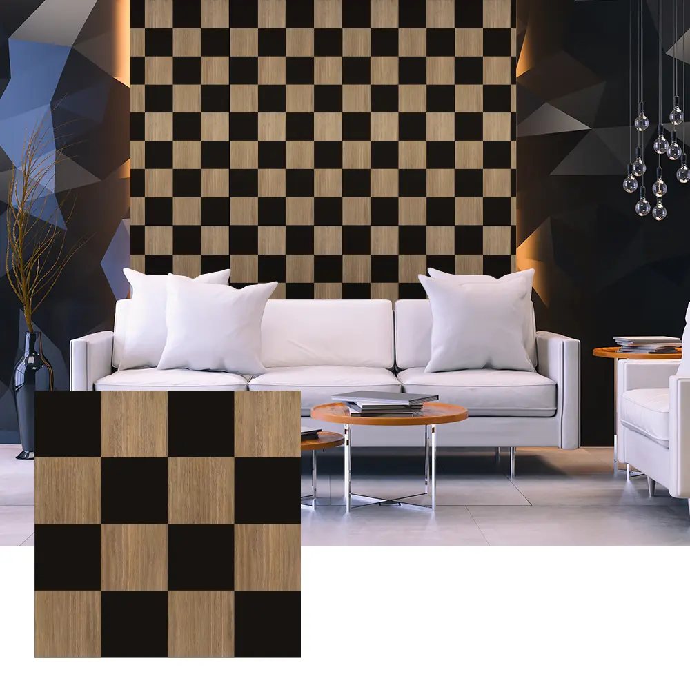 Panouri acustice 3D din furnir din lemn pentru amenajarea peretilor interiori