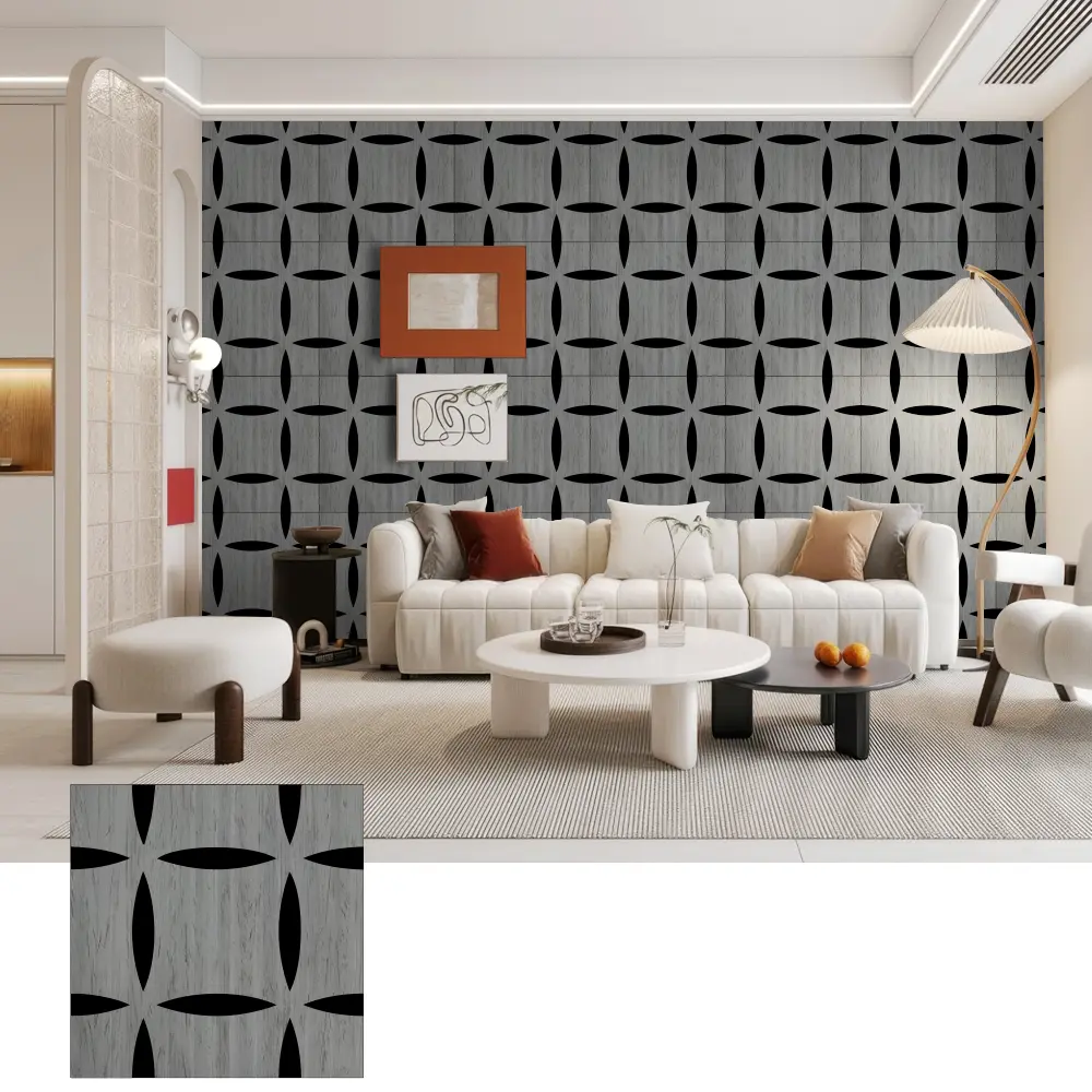 Panouri de perete acustice din lemn 3D pentru interioare decorative