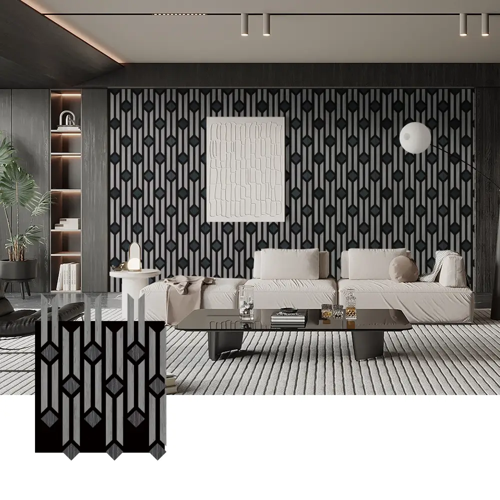 Panouri artistice 3D din lemn acustic pentru decorarea peretelui Panouri artistice 3D din lemn acustic pentru decorarea peretelui