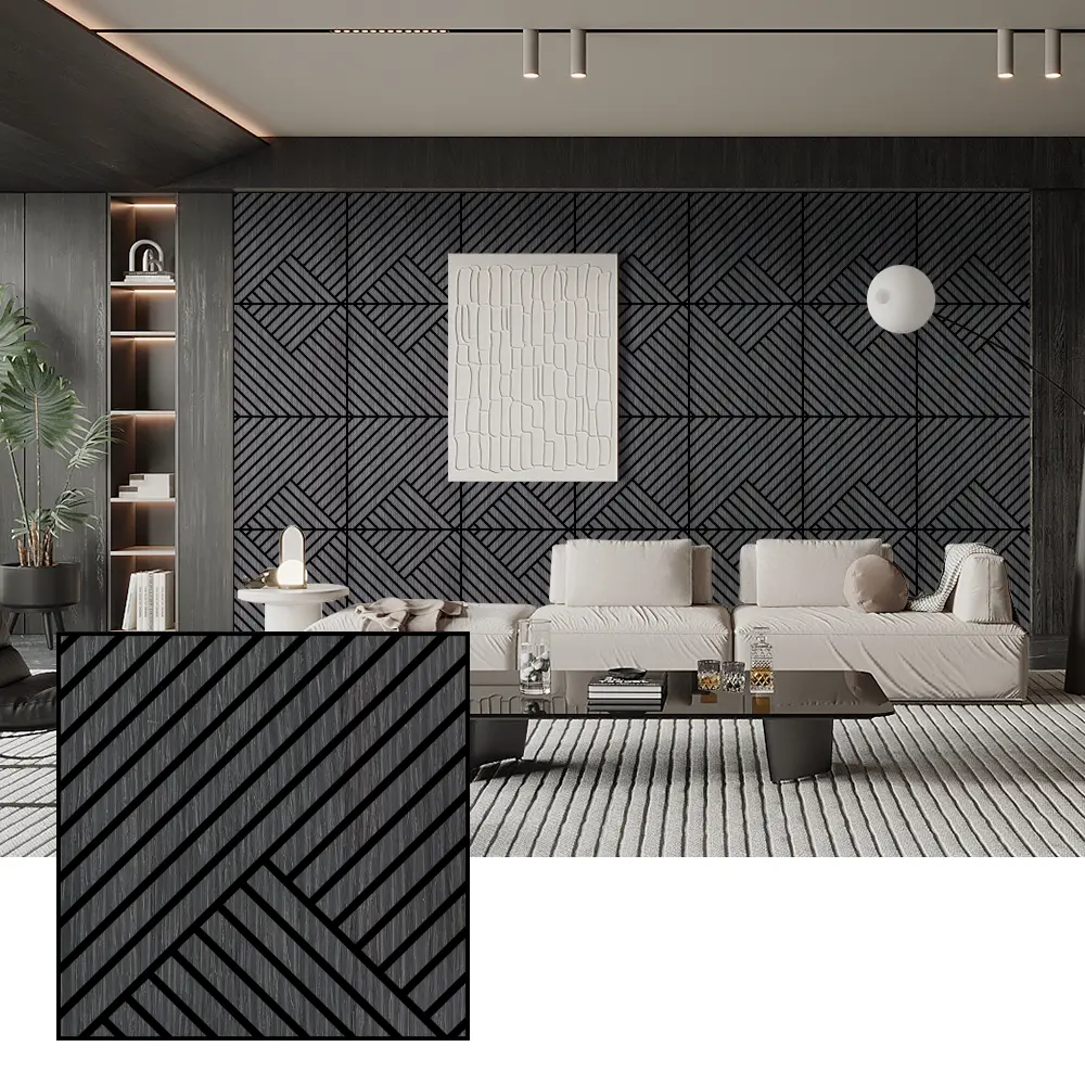 Panouri acustice din furnir din lemn natural pentru pereti interiori