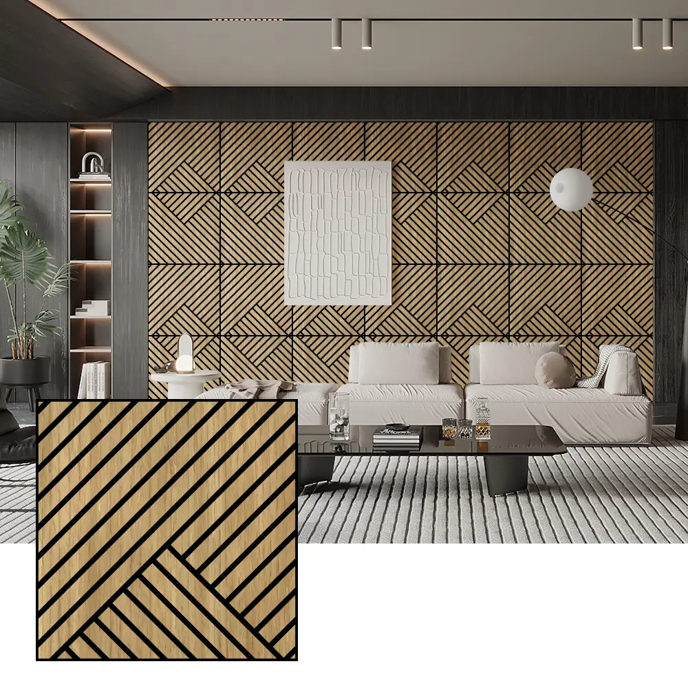 Panouri acustice din furnir din lemn natural pentru pereti interiori Panouri acustice din furnir din lemn natural pentru pereti interiori