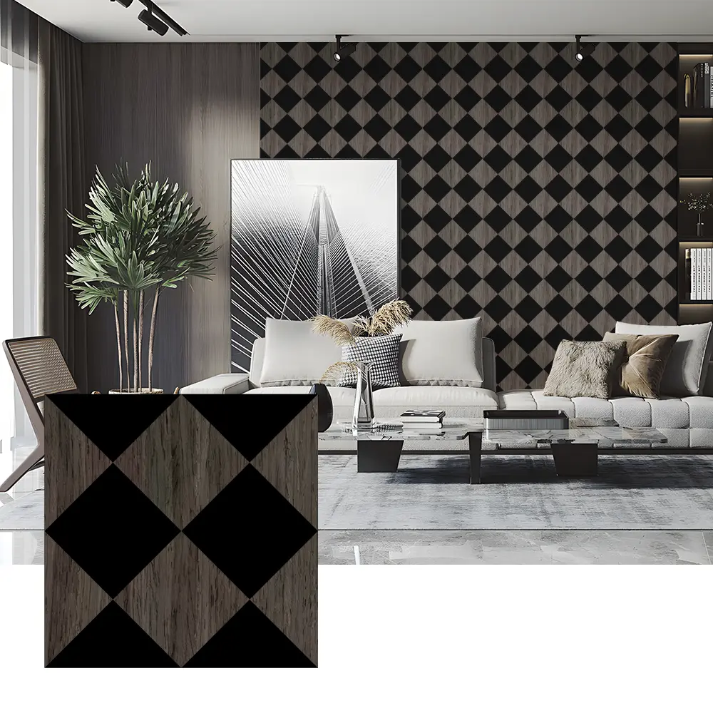 Panouri acustice din furnir din lemn pentru decorarea pereților dormitorului